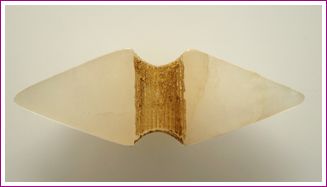 „focus flow“ von Sabine Habermann, Steinschnitzerin, Aspach, Alabaster und Blattgold